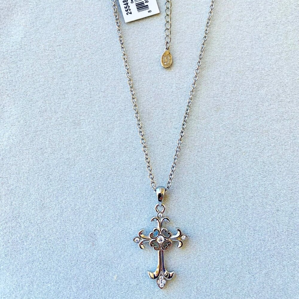 Vintage Cookie Lee silver cross necklace